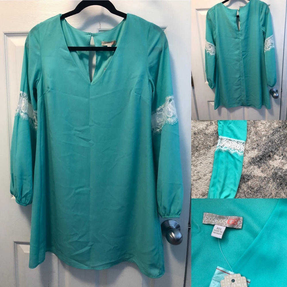 Turquoise Short Dress ,casual  and comfortable